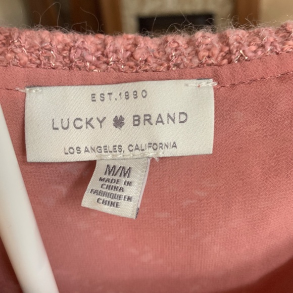 Lucky brand metallic weave sweater with perk out blouse. Wor  3x‎ - Picture 2 of 4